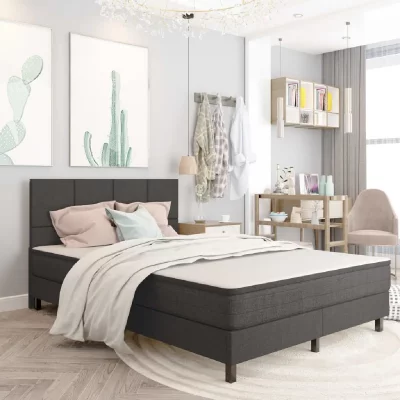  Vidaxl sommier tapissier gris fonc&eacute; tissu 180x200 cm 3054718