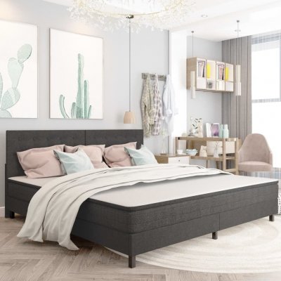 VIDAXL  sommier tapissier gris fonc&eacute; tissu 200x200 cm 3054715