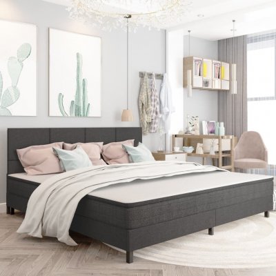 VIDAXL  sommier tapissier gris fonc&eacute; tissu 200x200 cm 3054719
