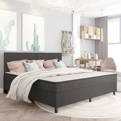 VIDAXL  sommier tapissier gris fonc&eacute; tissu 200x200 cm 3054793