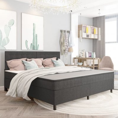 VIDAXL  sommier tapissier gris fonc&eacute; tissu 200x200 cm 3054797