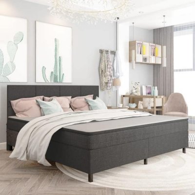 VIDAXL  sommier tapissier gris fonc&eacute; tissu 200x200 cm 3054801