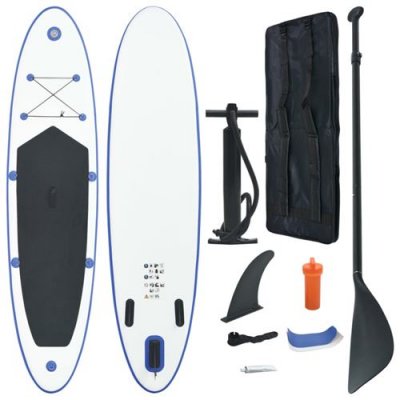 VIDAXL  stand up paddle planche &agrave; rame bleu et blanc 92202