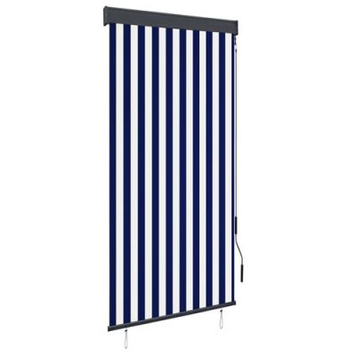 VIDAXL  Store Roulant d'ext&eacute;rieur 100x250 cm Bleu et Blanc