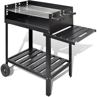 VIDAXL  - Support de barbecue au charbon de bois 2 roues Noir