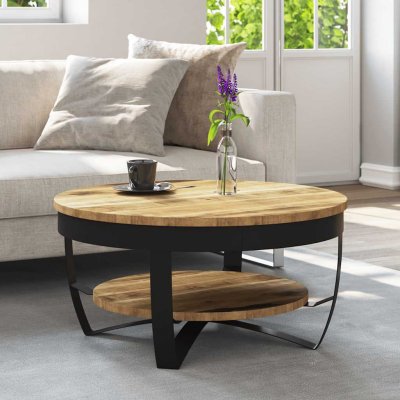 Vidaxl - Table Basse 65x32 cm Bois Massif de Manguier Brun