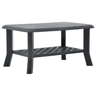 Vidaxl table basse anthracite 90 x 60 x 46 cm plastique 48795