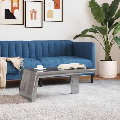 Vidaxl table basse aviator style d'avion vintage aluminium 246362