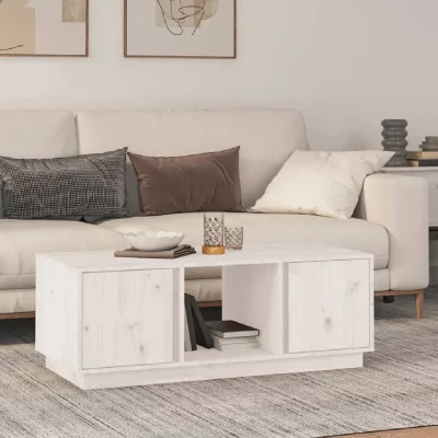 Vidaxl - Table basse Blanc 110x50x40 cm Bois massif de pin