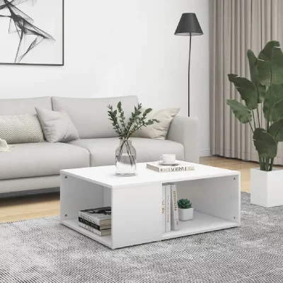 Vidaxl table basse blanc 90x67x33 cm agglom&eacute;r&eacute;