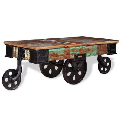 Vidaxl - Table basse Bois de r&eacute;cup&eacute;ration 90 x 45 x 35 cm Multicolore