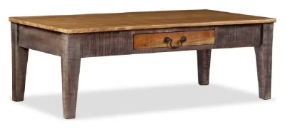 Vidaxl table basse bois massif vintage 118 x 60 x 40 cm 244968