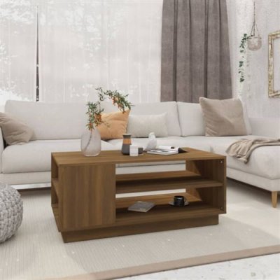 Vidaxl table basse ch&ecirc;ne marron 102x55x43 cm agglom&eacute;r&eacute;