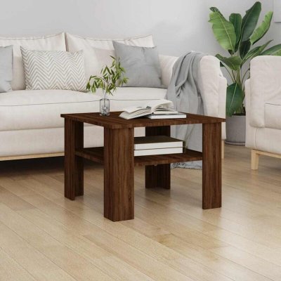 Vidaxl table basse ch&ecirc;ne marron 60x60x42 cm bois d'ing&eacute;nierie