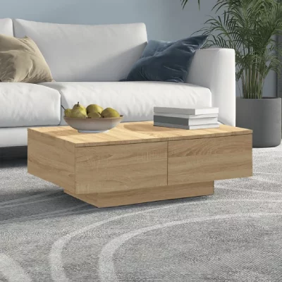 Vidaxl table basse ch&ecirc;ne sonoma 90x60x31 cm agglom&eacute;r&eacute;