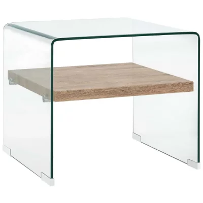 Vidaxl table basse clair 50 x 50 x 45 cm verre tremp&eacute; 284742
