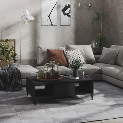 Vidaxl table basse gris 103,5x60x35 cm agglom&eacute;r&eacute;