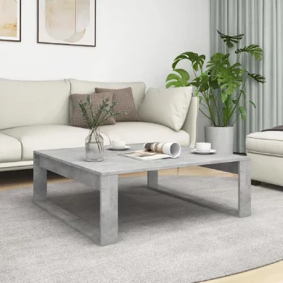 Vidaxl - Table basse Gris b&eacute;ton 100x100x35 cm Agglom&eacute;r&eacute; Gris b&eacute;ton