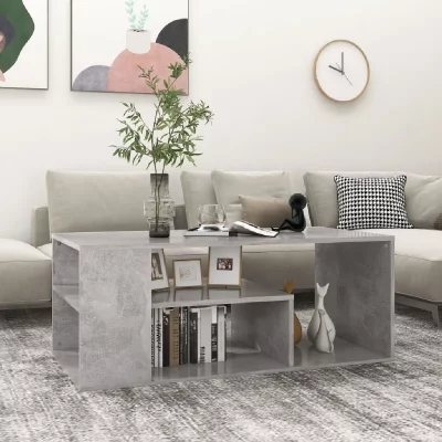Vidaxl - Table basse Gris b&eacute;ton 100x50x40 cm Agglom&eacute;r&eacute;