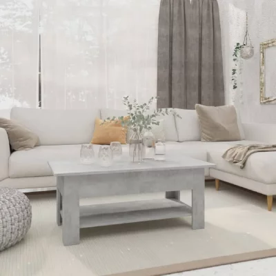 Vidaxl - Table basse Gris b&eacute;ton 102x55x42 cm Agglom&eacute;r&eacute;