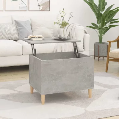 Vidaxl table basse gris b&eacute;ton 60x44,5x45 cm bois d'ing&eacute;nierie