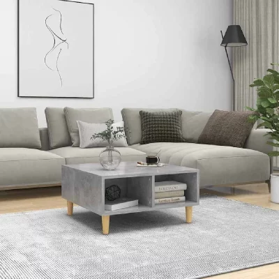 Vidaxl table basse gris b&eacute;ton 60x60x30 cm agglom&eacute;r&eacute;