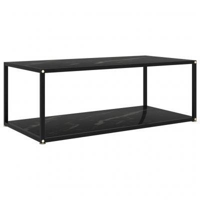 Vidaxl table basse noir 100x50x35 cm verre tremp&eacute; 322900