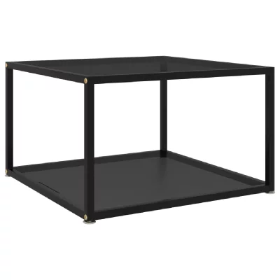 Vidaxl table basse noir 60x60x35 cm verre tremp&eacute; 322888