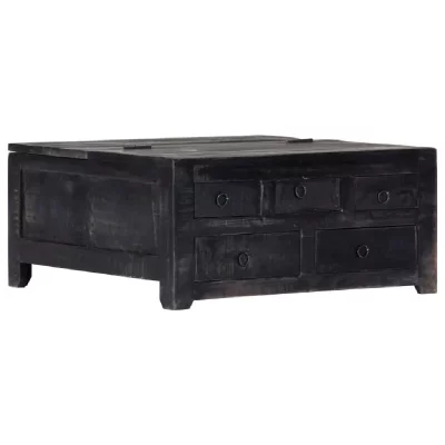 Vidaxl - Table basse Noir 65 x 65 x 30 cm Bois de manguier massif Noir