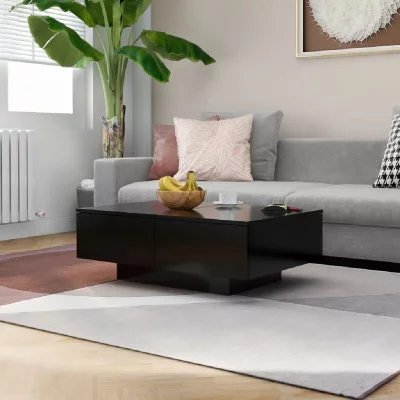 Vidaxl table basse noir 90x60x31 cm agglom&eacute;r&eacute;