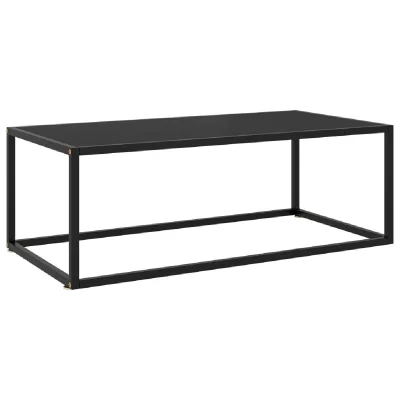Vidaxl table basse noir avec verre noir 100x50x35 cm