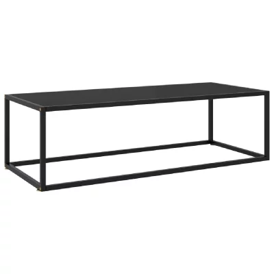 Vidaxl table basse noir avec verre noir 120x50x35 cm