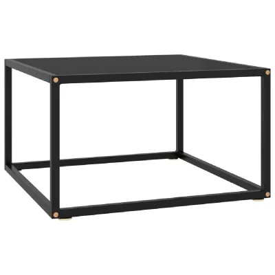 Vidaxl table basse noir avec verre noir 60x60x35 cm