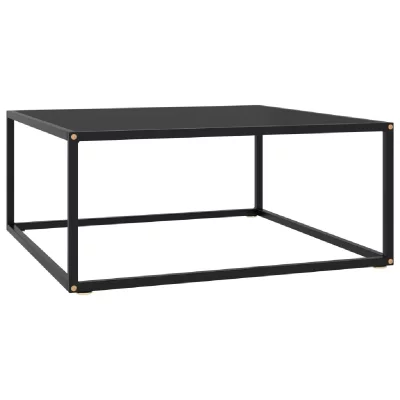 Vidaxl table basse noir avec verre noir 80x80x35 cm