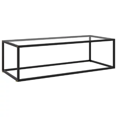 Vidaxl table basse noir avec verre tremp&eacute; 120x50x35 cm
