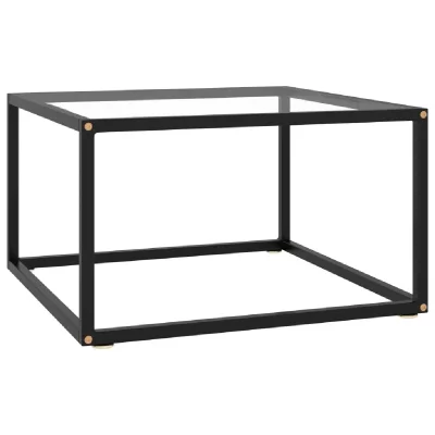 Vidaxl table basse noir avec verre tremp&eacute; 60x60x35 cm