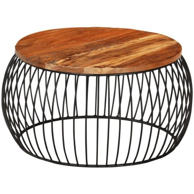 Vidaxl - Table basse &Oslash;68 cm Bois de r&eacute;cup&eacute;ration solide
