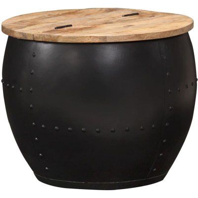 Vidaxl table basse ronde 53x43 cm bois de manguier massif 287484