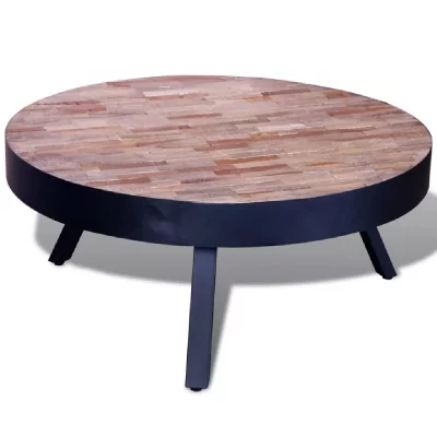 Vidaxl table basse ronde bois de teck recycl&eacute; 241714