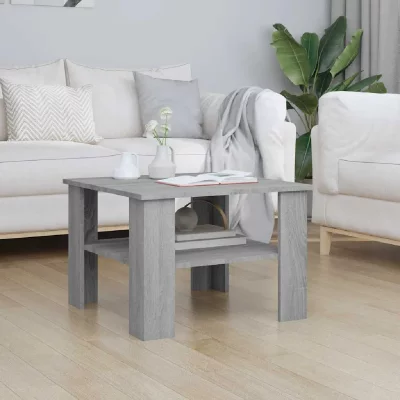 Vidaxl table basse sonoma gris 60x60x42 cm bois d'ing&eacute;nierie