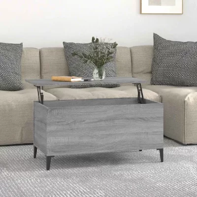Vidaxl table basse sonoma gris 90x44,5x45 cm bois d'ing&eacute;nierie