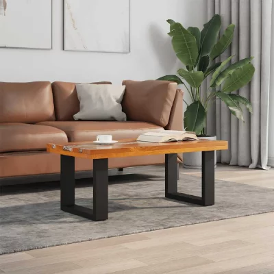 vidaXL Table basse Teck R&eacute;sine 100 x 50 cm 