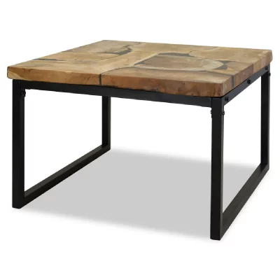 Vidaxl table basse teck r&eacute;sine 60 x 60 x 40 cm 244552