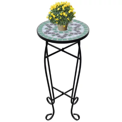 VIDAXL  - Table d'appoint Mosa&iuml;que Vert et blanc Vert