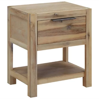 Vidaxl table de chevet avec tiroir 40x30x48 cm bois d'acacia solide 245683