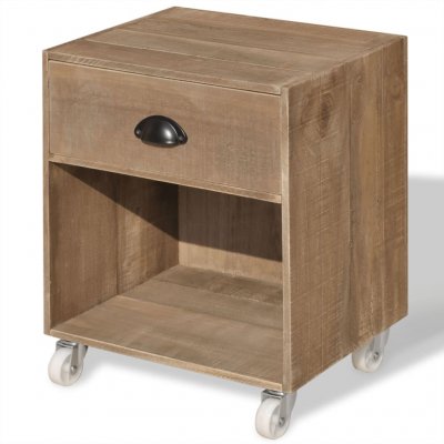 Vidaxl table de chevet bois massif marron 243161