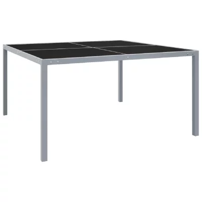 VIDAXL  table de jardin 130x130x72 cm gris acier et verre