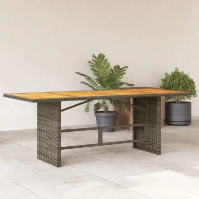 VIDAXL  Table De Jardin Avec Dessus En Bois D'acacia Gris 190x80x74 Cm