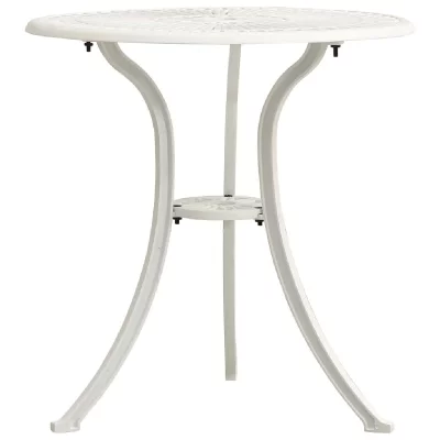 VIDAXL  - Table de jardin Blanc 62x62x65 cm Aluminium coul&eacute; Blanc