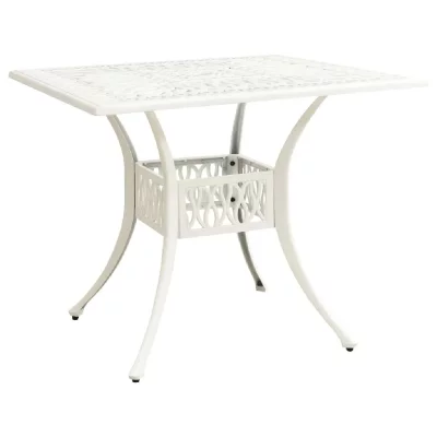 VIDAXL  - Table de jardin Blanc 90x90x73 cm Aluminium coul&eacute; Blanc